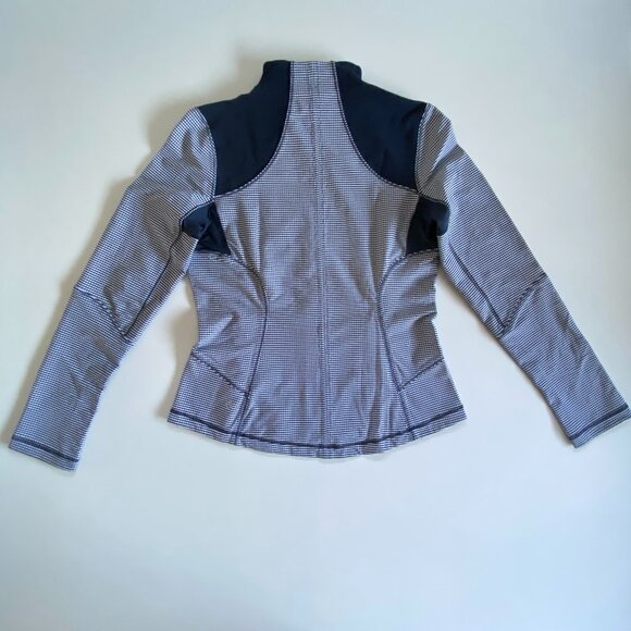 Lululemon Form Navy Gingham Jacket In Inkwell Sz 12 - Picture 3 of 12